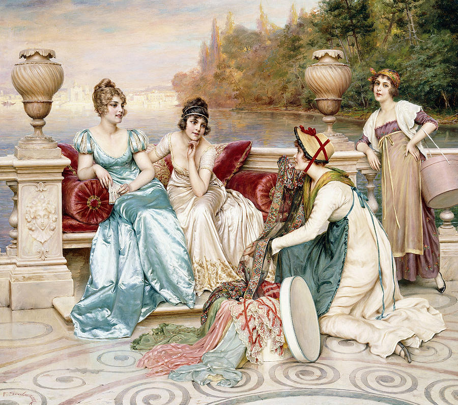 A Selection of Silk and Satin Painting by Joseph Frederic Charles Soulacroix
