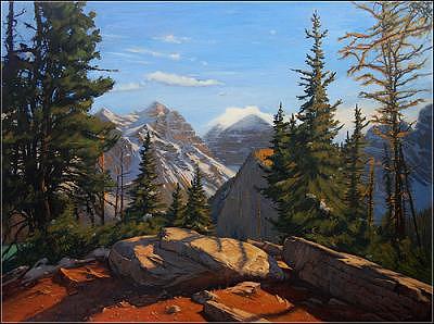 Landscape Painting - A Serene View Of Rockies by Dmitry Oivadis Landscape Painting - A Serene View Of Rockies by Dmitry Oivadis