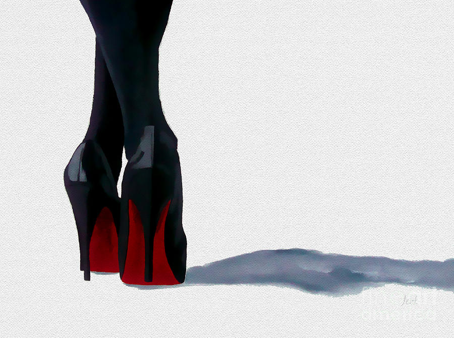 Fashion Painting - A Shade Of Louboutin by My Inspiration Fashion Painting - A Shade Of Louboutin by My Inspiration
