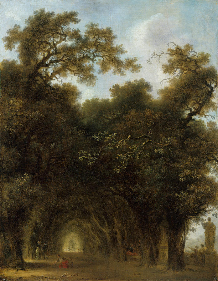 Jean Honore Fragonard Painting - A Shaded Avenue by Jean-Honore Fragonard
