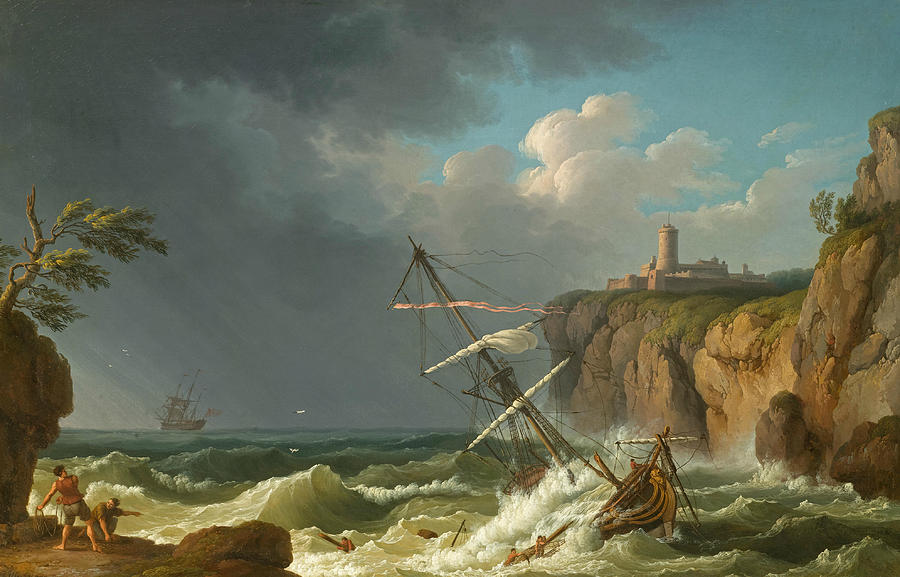 A Shipwreck Painting by Jacob Philipp Hackert