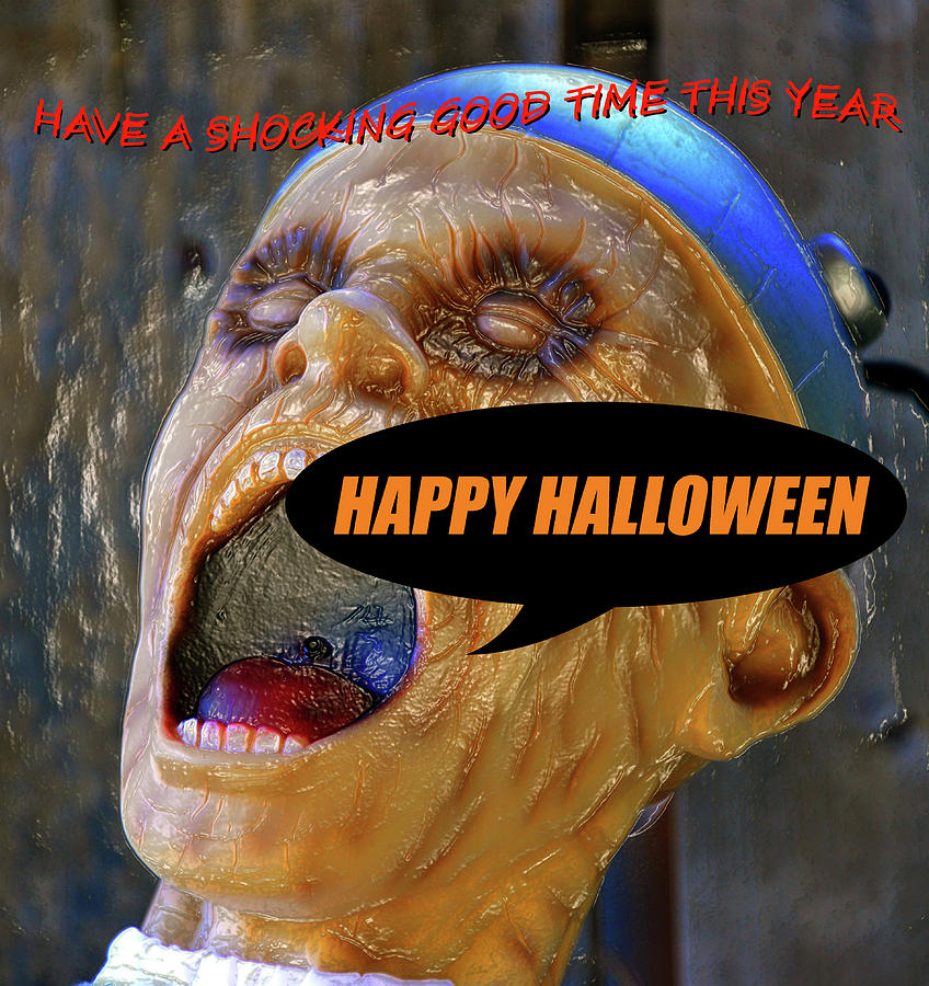 A shocking custom Halloween card Digital Art by David Lee Thompson