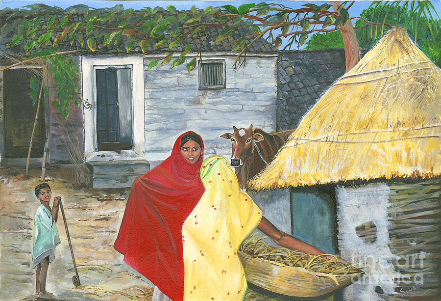 India Painting - A Shy Woman by Sweta Prasad