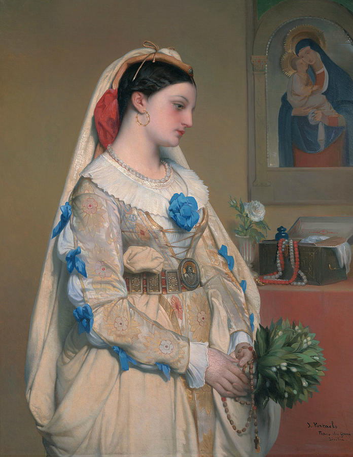 Flemish Painter Painting - A Sicilian Bride by Jean-Francois Portaels