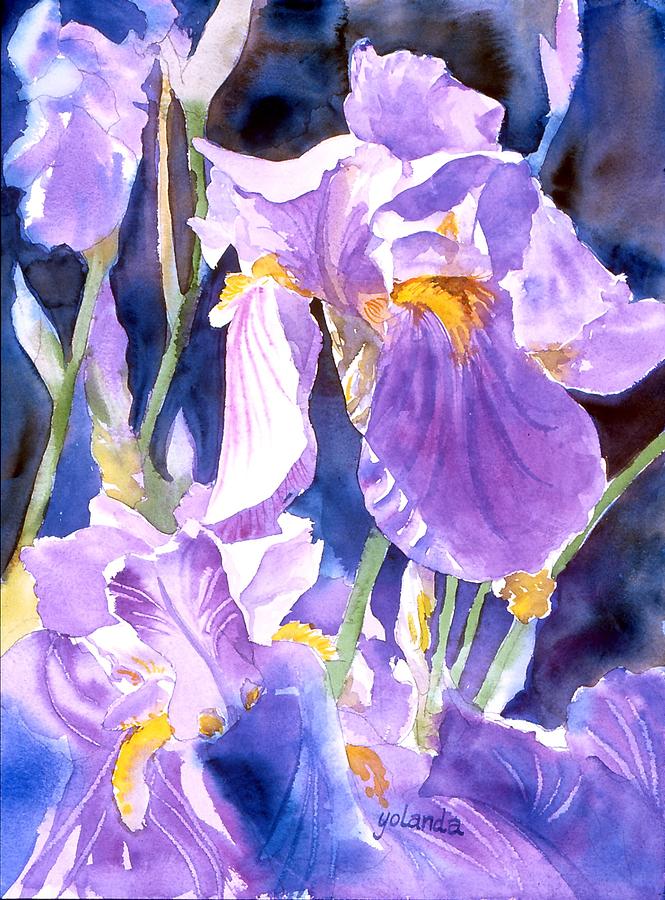 A Single Iris Painting by Yolanda Koh