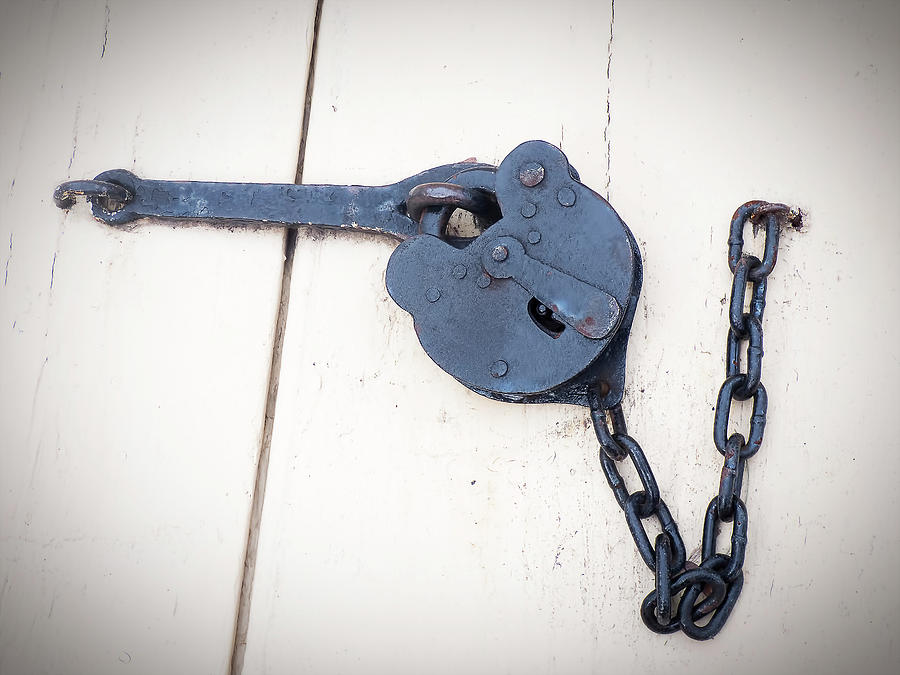 A Single Old Padlock Photograph by Leslie Montgomery