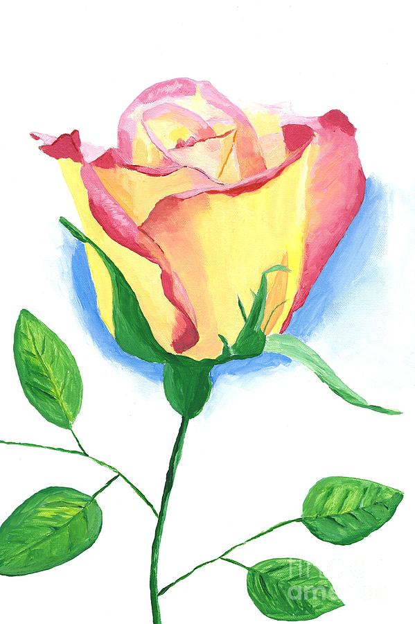 A Single Rose Painting by Rodney Campbell
