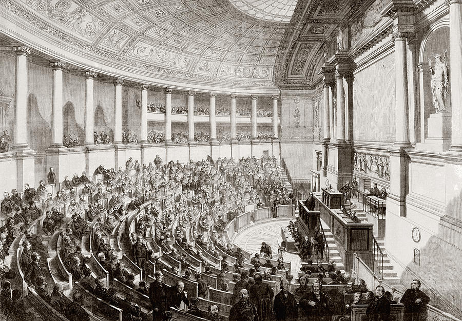 A Sitting Of The French Legislature In Drawing by Vintage Design Pics