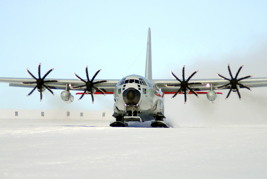 Transportation Photograph - A Ski-equipped Lc-130 Hercules by Stocktrek Images