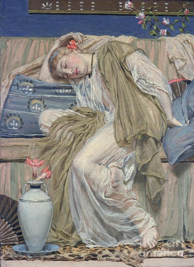 A Sleeping Girl Tate Britain Painting by MotionAge Designs