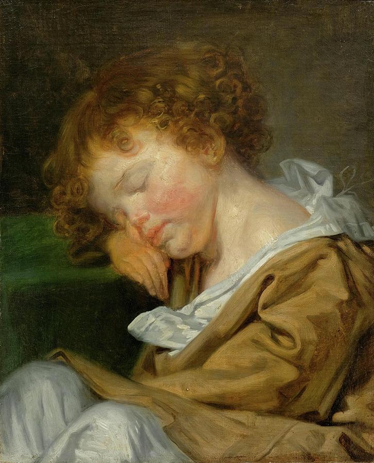 A sleeping young boy Painting by MotionAge Designs