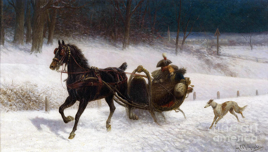 A sleigh Ride Painting by Celestial Images