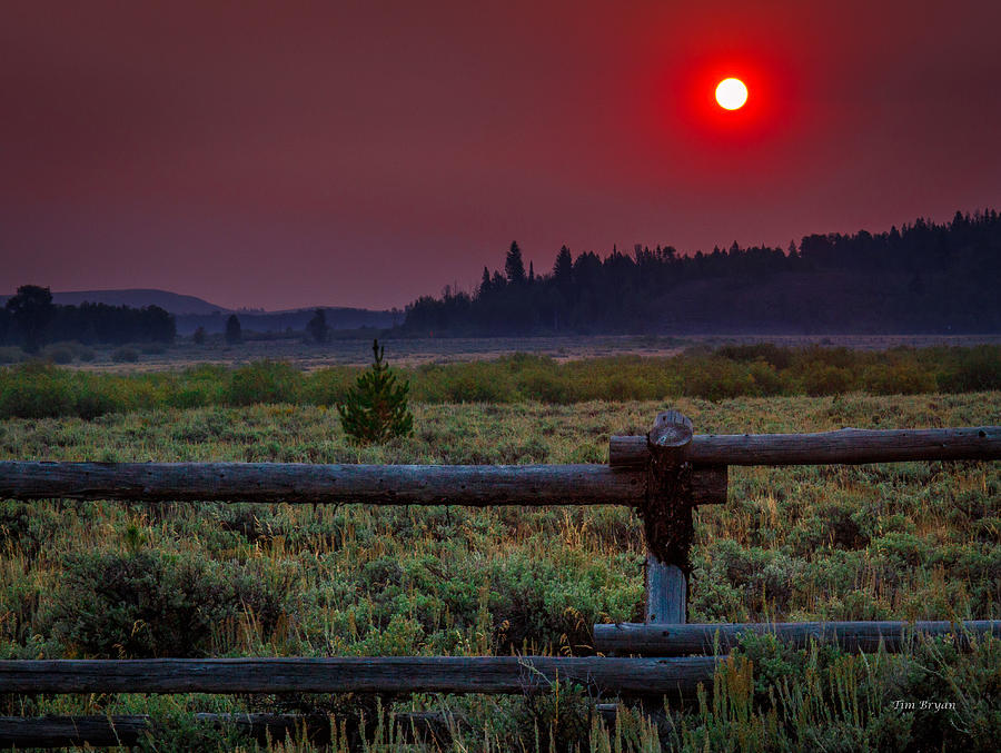 Grand Teton National Park Photograph - A Smoke Filled Wyoming Sunrise by Tim Bryan