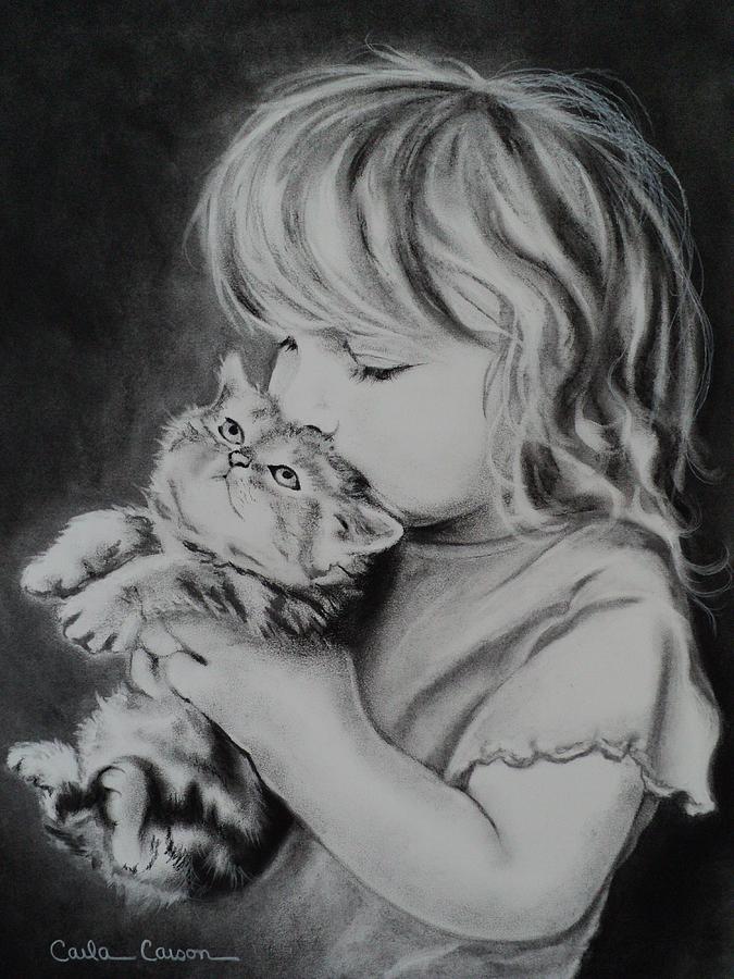 A Soft Kiss Drawing by Carla Carson