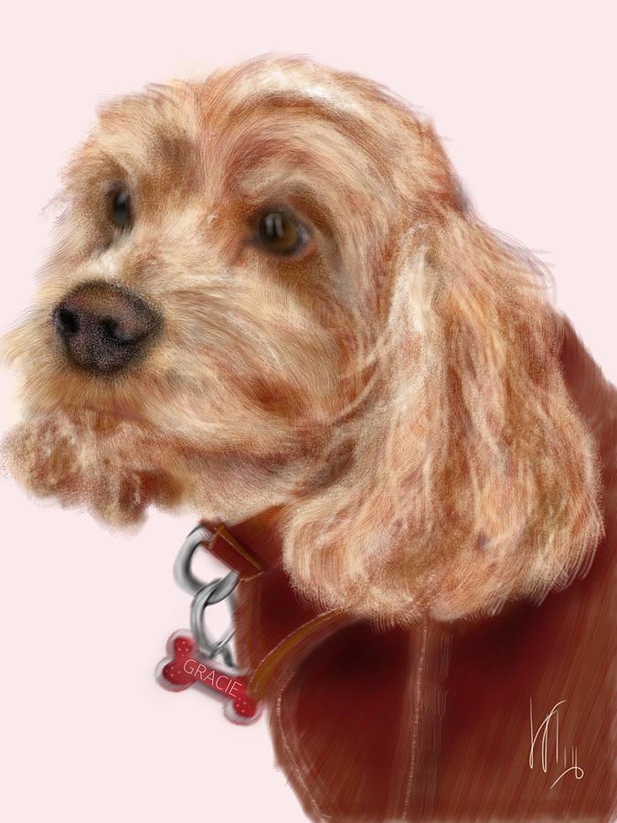 Dog Painting - A Sophisticated Outfit by Lois Ivancin Tavaf