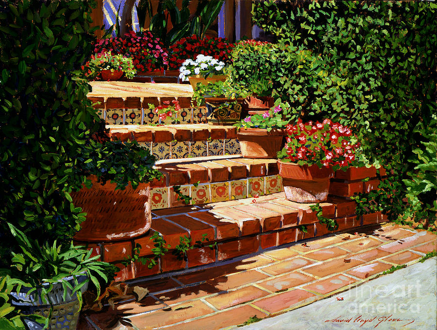 Flower Painting - A Spanish Garden by David Lloyd Glover