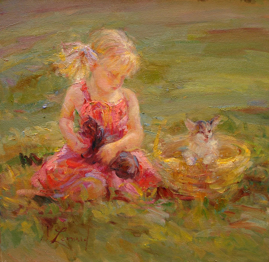 Impressionism Painting - A Special Kitten by Diane Leonard