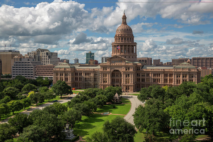 Austin Photograph - A spectacular view of the lush historic south grounds of the Texas State Capitol on sunny day by Dan Herron