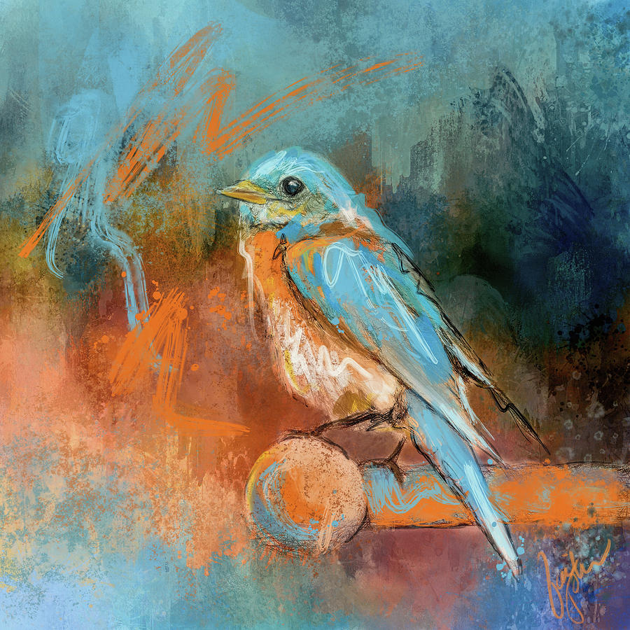 A Splash of Bluebird Painting by Jai Johnson