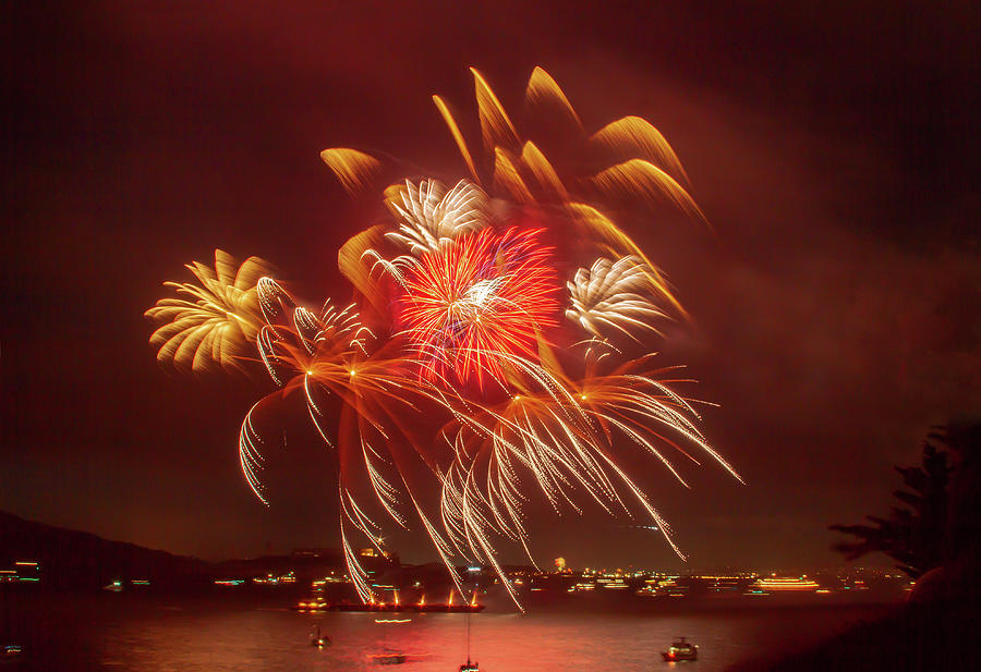 A Splash of Fireworks Photograph by Bonnie Follett