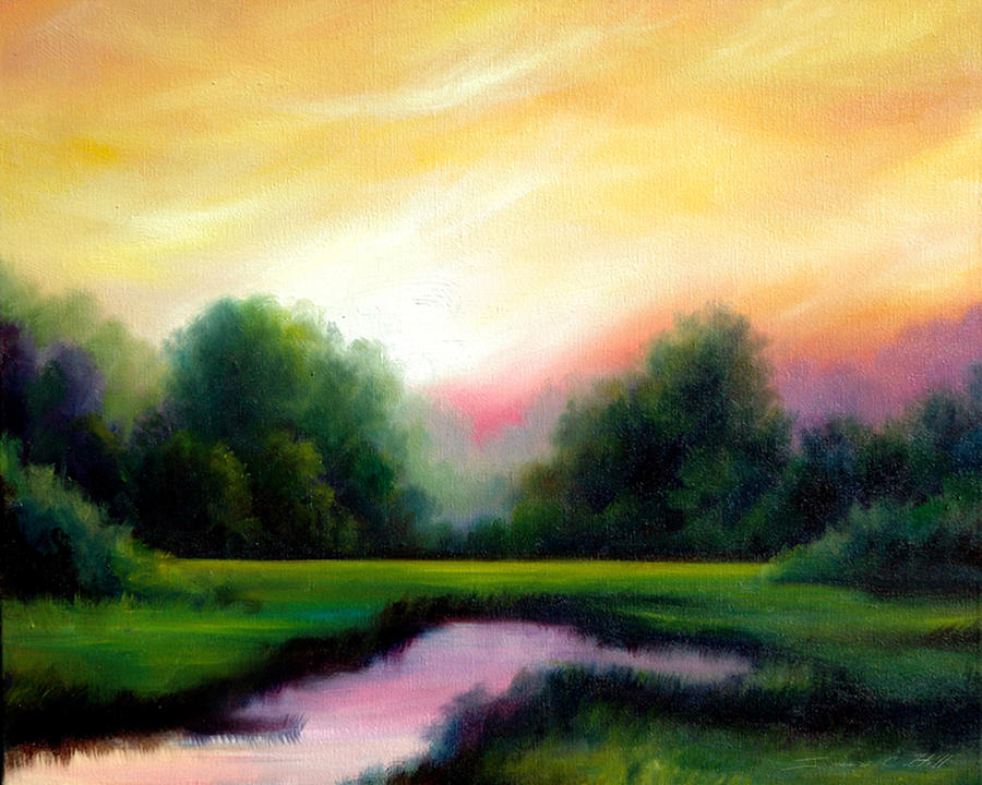 A Spring Evening Painting by James Hill