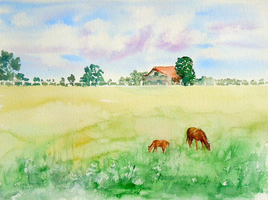 A Spring Graze Painting by Sharon Mick