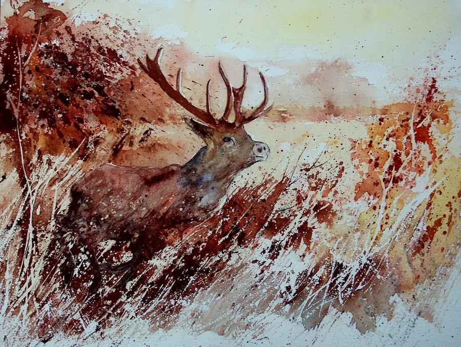 A Stag Painting by Pol Ledent
