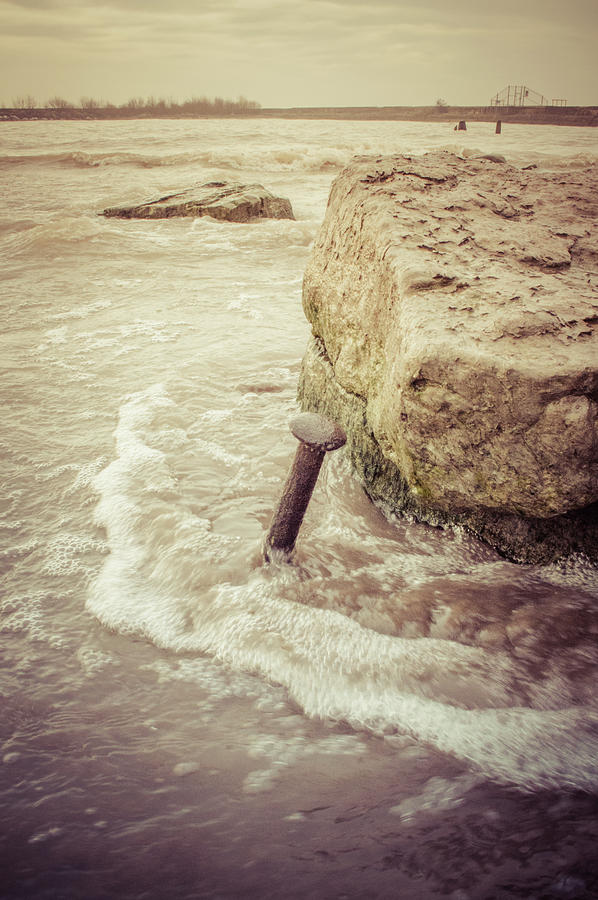 Vintage Photograph - A Stake In The Beach by Garvin Hunter