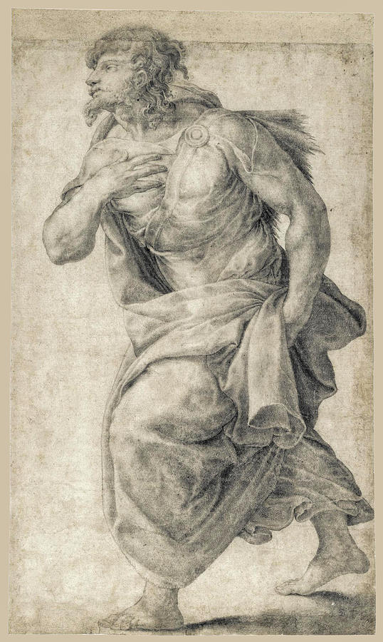 Beautiful Drawing - A standing figure by Daniele da Volterra