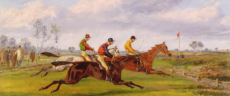 Horse Painting - A Steeplechase  by Thomas Henry Alken
