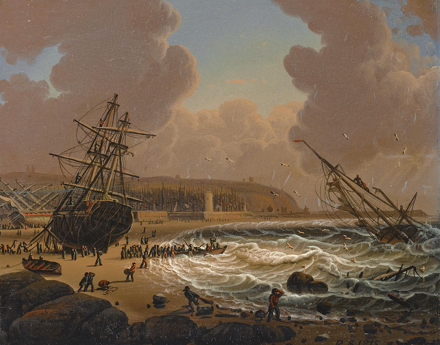 A Storm Off the Coast Painting by Robert Salmon
