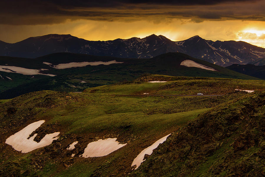 A Stormy Alpine Sunset Photograph by John De Bord