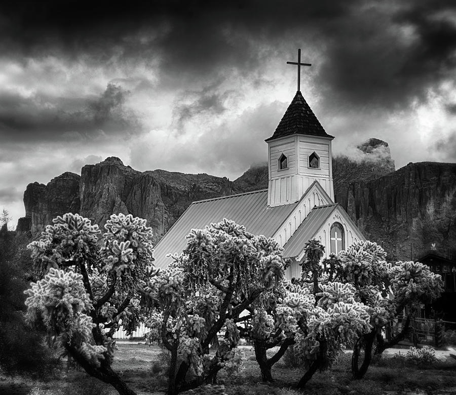 A Stormy Desert Afternoon in Black and White  Photograph by Saija Lehtonen