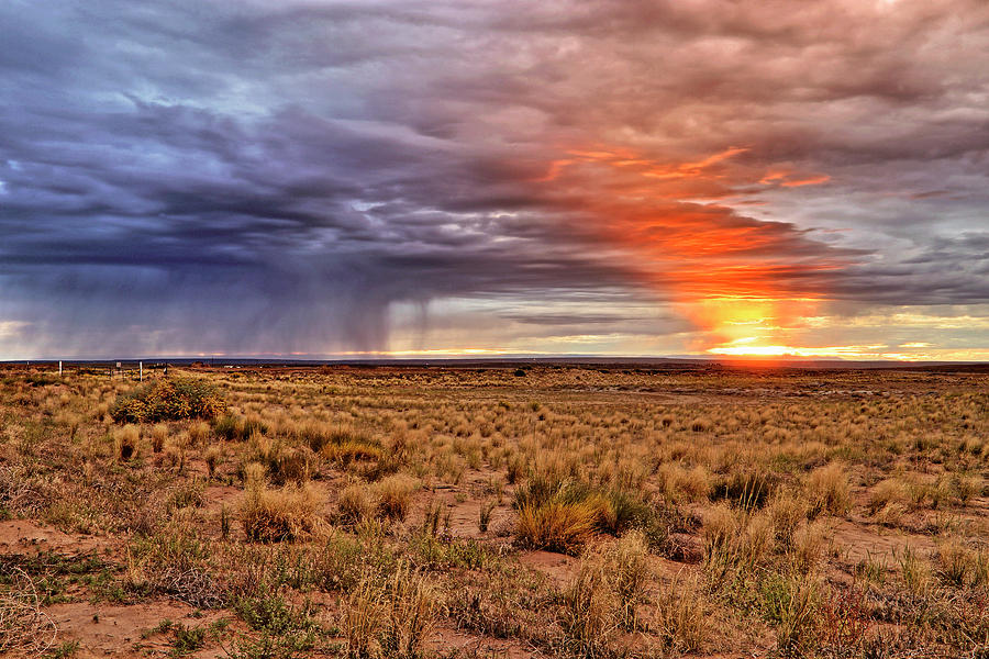 A Stormy New Mexico Sunset - Storm - Landscape Photograph by Jason Politte