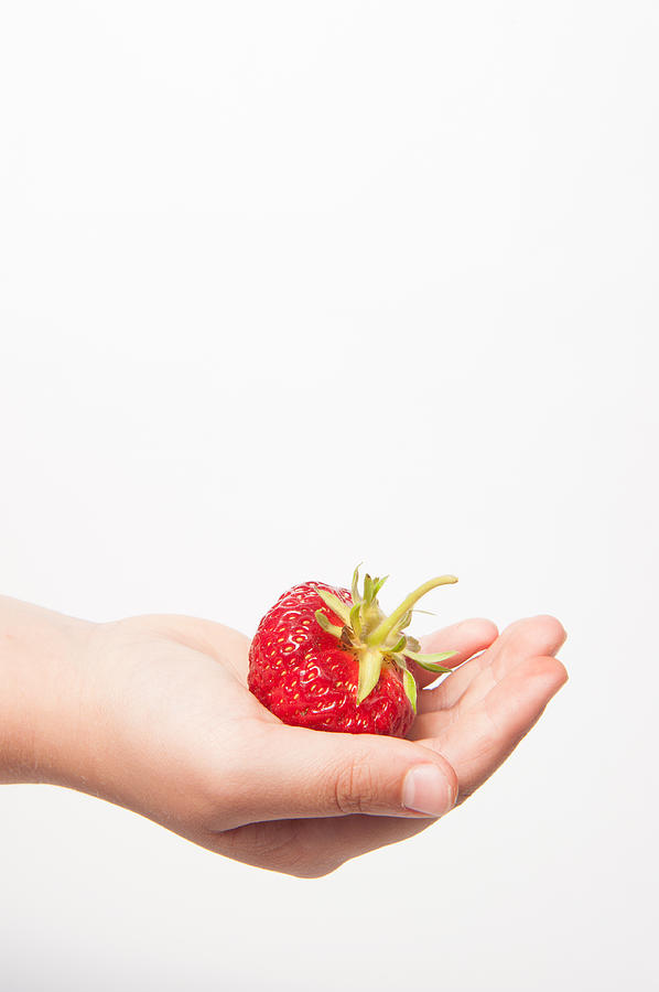A Strawberry in the Hand Photograph by Helen Jackson