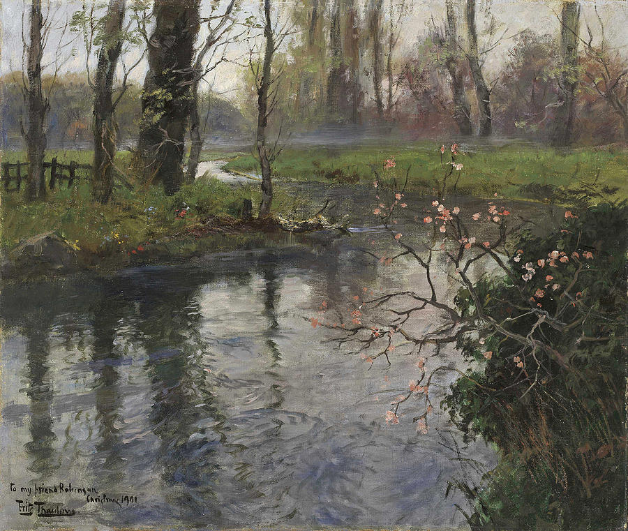 A Stream in Springtime  Painting by Frits Thaulow