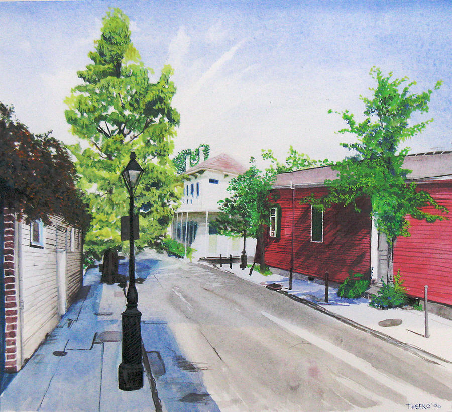 A Street Cypress Painting by Tom Hefko