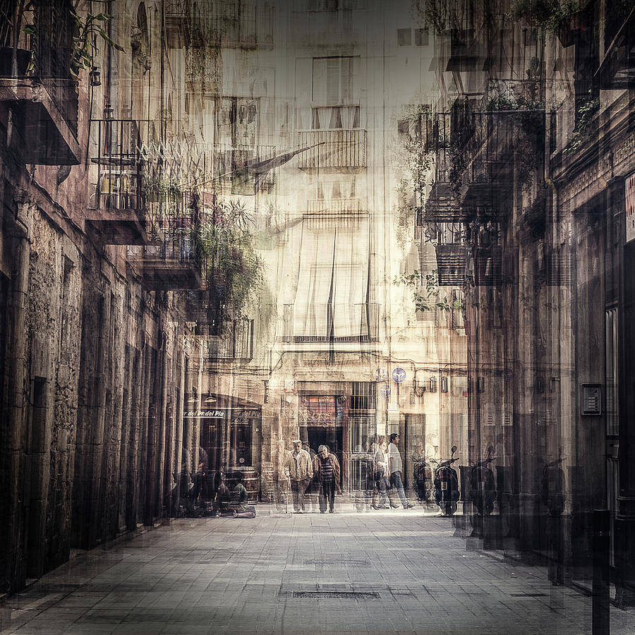 Barcelona Photograph - A street in Barcelona by Finn Bjurvoll Hansen