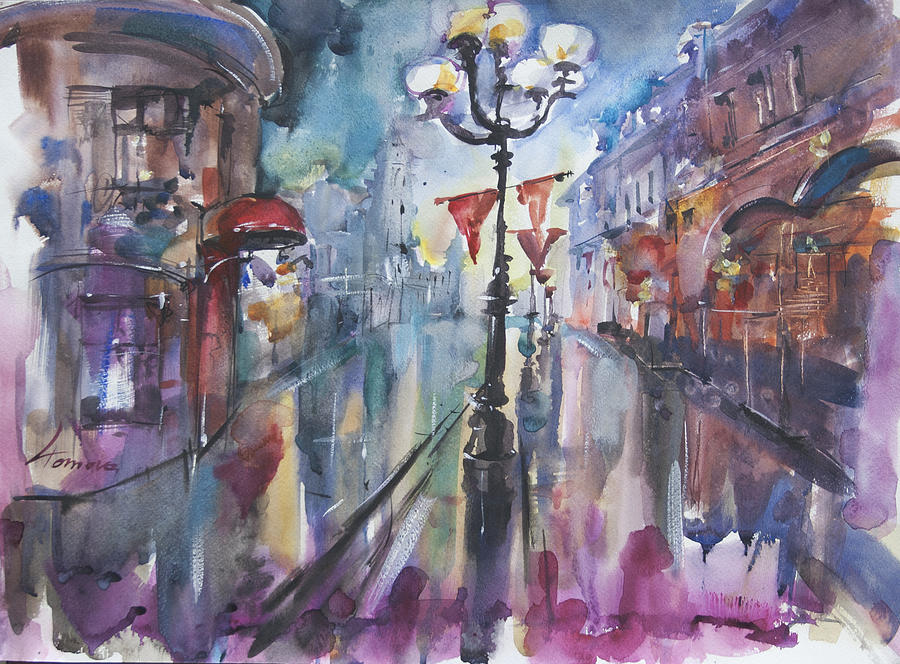 City Painting - A Street in Spain by Lyudmila Tomova