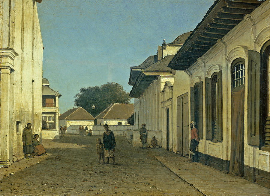 A Street in the Old part of Batavia Painting by Attributed to Jan Weissenbruch