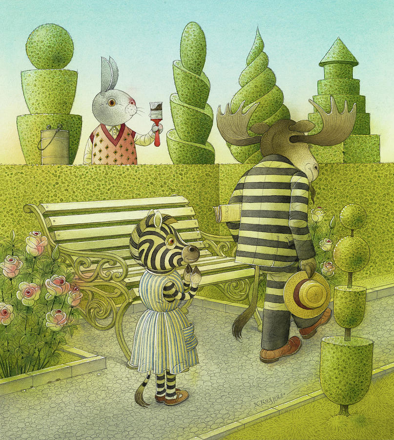 A Striped Story01 Drawing by Kestutis Kasparavicius
