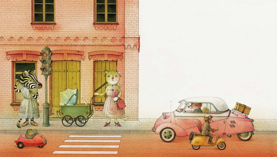 A Striped Story02 Drawing by Kestutis Kasparavicius