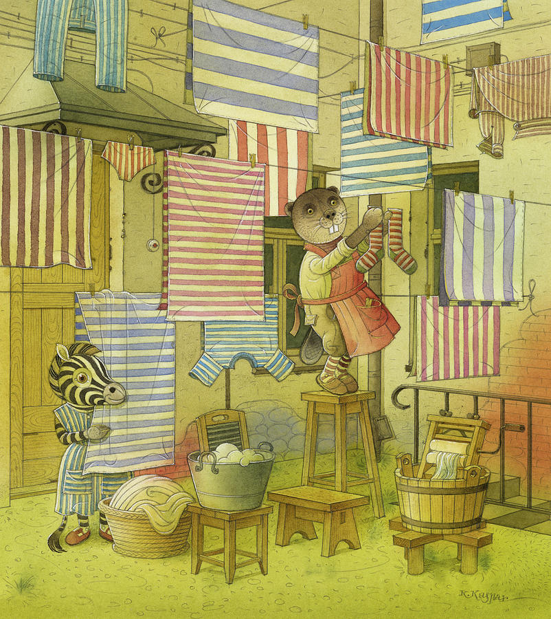 A Striped Story03 Painting by Kestutis Kasparavicius