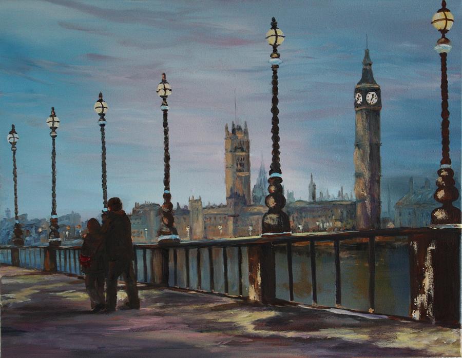 An Evening Stroll Along The Thames  Painting by Jean Walker