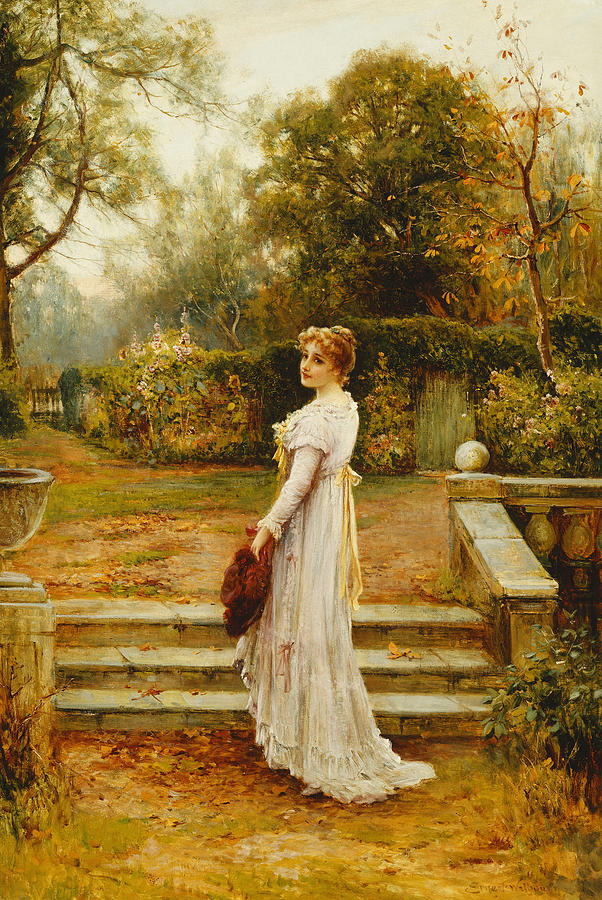 Tree Painting - A Stroll in the Garden by Ernest Walbourn