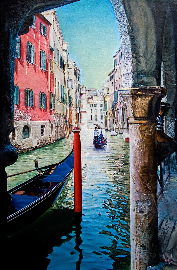 Gondola in the Canal Painting by Michelangelo Rossi