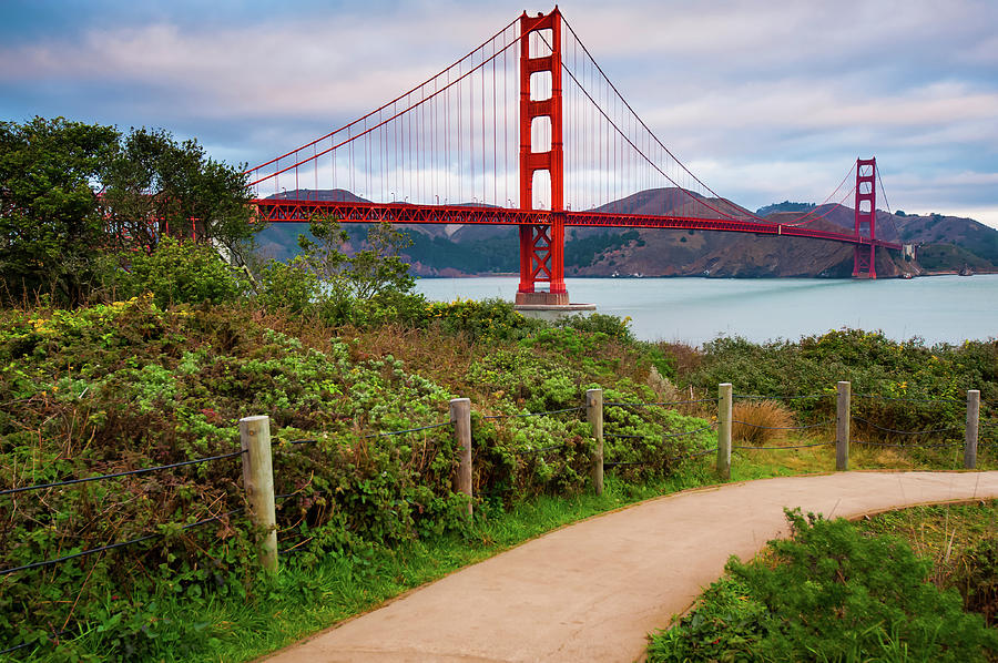 Golden Gate Bridge Photograph - A Stroll Near the Golden Gate Bridge - San Francisco California by Gregory Ballos