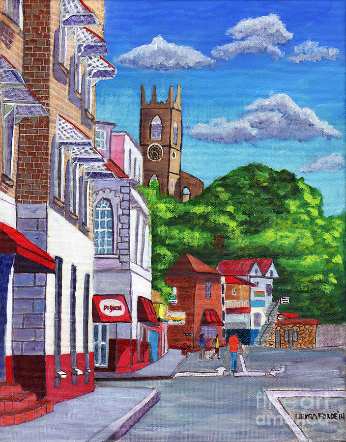 A Stroll on Melville Street Painting by Laura Forde