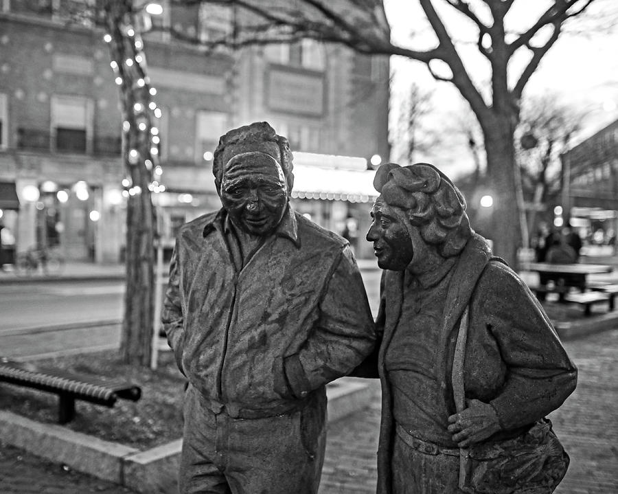 A stroll through Davis Square Somerville MA Black and White Photograph by Toby McGuire