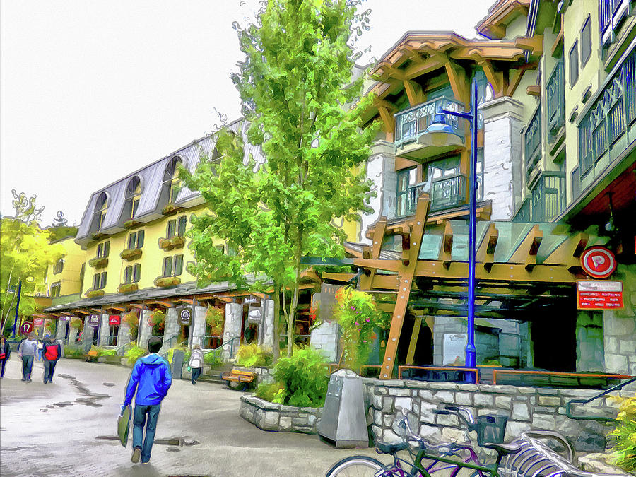 A Stroll Through Whistler Village - More Shops Digital Art by Leslie Montgomery